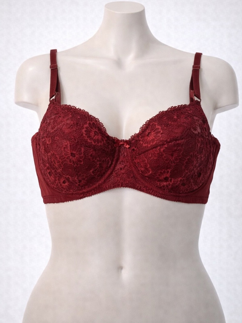 Ellen Tracy Crimson Lace Underwire Bra
